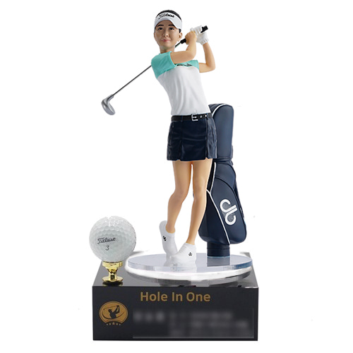 25cm 리얼사이즈 골프 3D 피규어여자 + 전용 크리스탈 단상